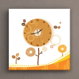 iw153-커피앤도넛나무_노프레임벽시계