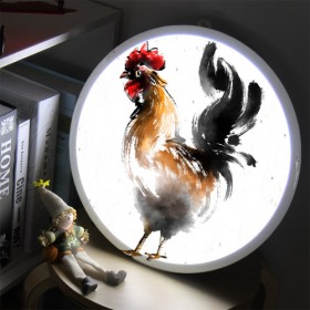nd110-LED액자35R_관운의상징닭수묵화