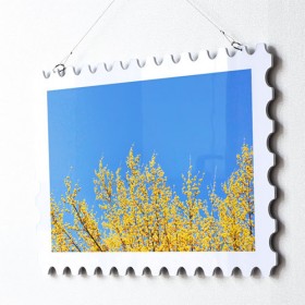nt328-행잉액자_푸른하늘과꽃나무(우표가로대형)