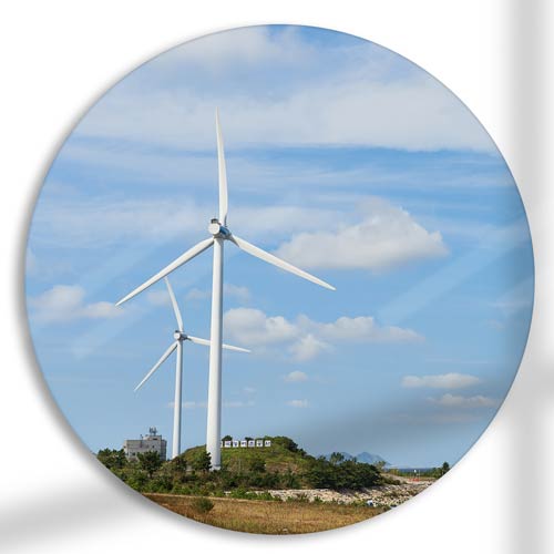pf425-원형아크릴액자_풍력발전기/풍경/자연/자연풍경/바람/풍력/발전기/구름/산/강원도