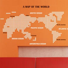 pk014-A MAP OF THE WORLD (Big)_도트패턴/그래픽스티커/포인트스티커/지도/원/도트/세계/지도