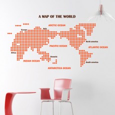 pk015-A MAP OF THE WORLD (Small)_도트패턴/그래픽스티커/포인트스티커/지도/원/도트/세계/지도