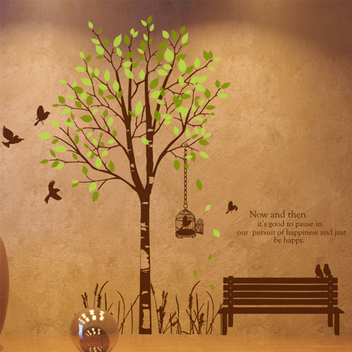 pm010-네이쳐스토리4(자작나무 숲의하루)/그래픽스티커/포인트스티커/월데코/레터링/카페/나무/레터링/새장/
