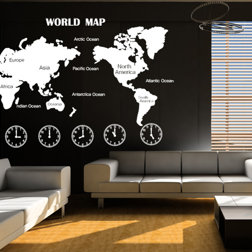 ps027-세계지도(WORLD MAP)_대형/그래픽스티커/세계/지도/레터링/시계/나라/아이방/꾸미기/