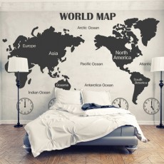 ps106-세계지도(WORLD MAP)_초대형/그래픽스티커/세계/지도/레터링/시계/나라/아이방/꾸미기/데코/카페/인테리어