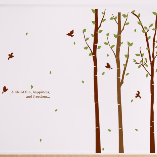 ps270-휴식의숲_그래픽스티커/자연/나무/새/레터링/나뭇가지/잎/잎사귀/데코/인테리어/셀프