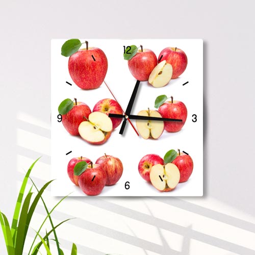 tb047-사과좋아_인테리어벽시계/시계,벽시계,무브먼트,저소음,아크릴,홈,매장,데코,꾸미기,인테리어,사과,과일