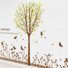td937-힐링되는나비울타리_그래픽스티커/나무/나뭇잎/자연/꽃/데코/