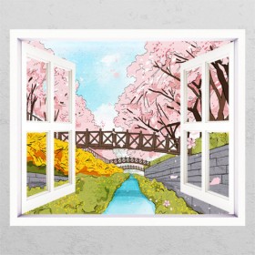 bc653-봄날벚꽃풍경_창문그림액자