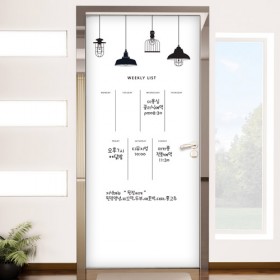cm916-칠판현관문시트지_모던전등일러스트