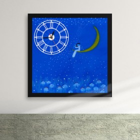 cx078-푸른 밤 별 낚시 액자시계