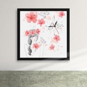 cx156-나비와 벚꽃소녀 액자시계