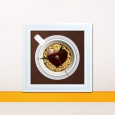 cy507-사랑의커피잔미니액자벽시계/사랑/하트/커피/커피잔/커피숍/거품/인테리어액자벽시계/디자인액자벽시계/인테리어소품/벽시계/미니시계