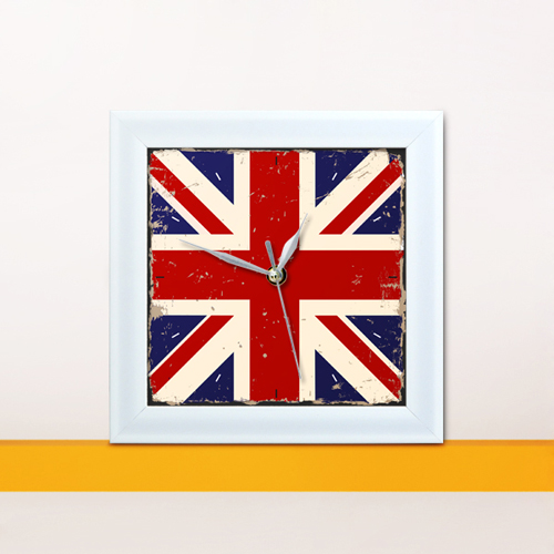 cy511-빈티지영국국기미니액자벽시계/인테리어액자벽시계/디자인액자벽시계/인테리어소품/벽시계/미니시계/빈티지/영국/국기