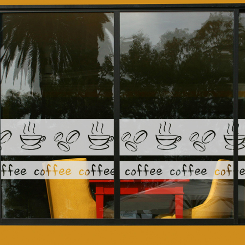 ia093-커피패턴 반투명(중형)/포인트스티커/그래픽스티커/인테리어/윈도우시트지/커피/패턴/원두