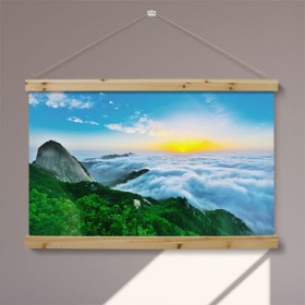 ii115-우드스크롤_90CmX60Cm-일출과운해풍경