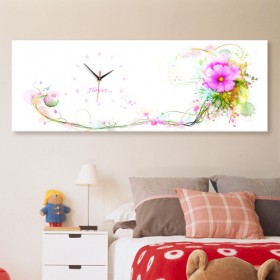 iw899-아름다운꽃과함께_핑크_대형노프레임벽시계