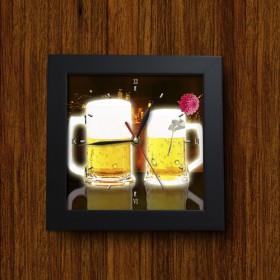 iy327-맥주를즐기는방법미니액자벽시계