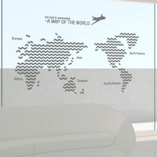 ph140-지그재그패턴세계지도(대형)/그래픽스티커/인테리어/벽지스티커/포인트/데코/셀프인테리어/벽지/북유럽/모던/심플/유니크/월드맵/세계/지도