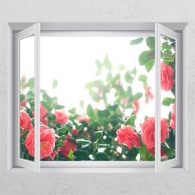 td456-햇살받은동백꽃_창문그림액자