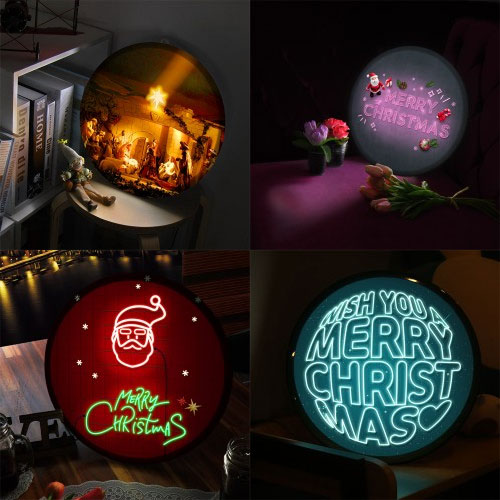 um103-즐거운크리스마스와행복한새해 LED액자35cm/성탄절/거실인테리어/아이방/기념일/일러스트/종교/무드등/벽장식/산타/루돌프
